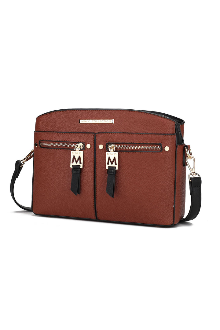 Cognac-Black Mkf Collection Zoely Crossbody Bag By Mia K