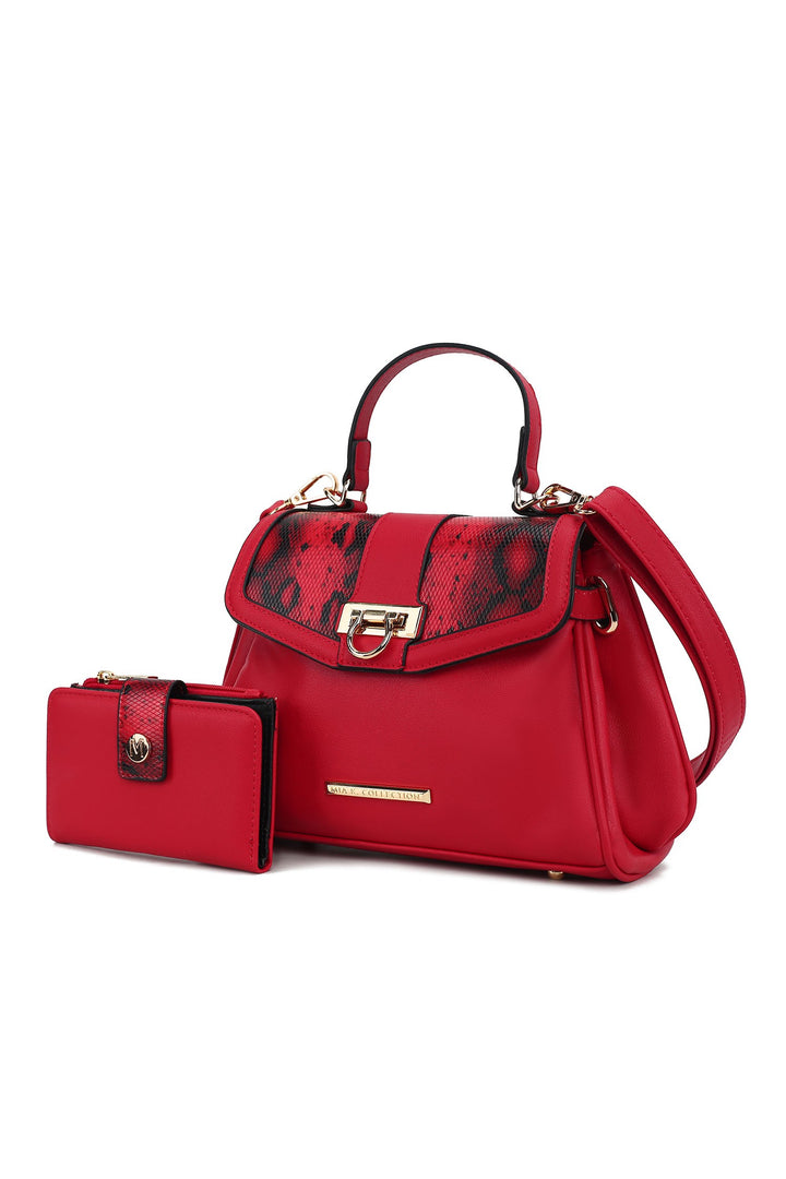 Mkf Geny Faux Snake Shoulder Bag With Wallet Mia K