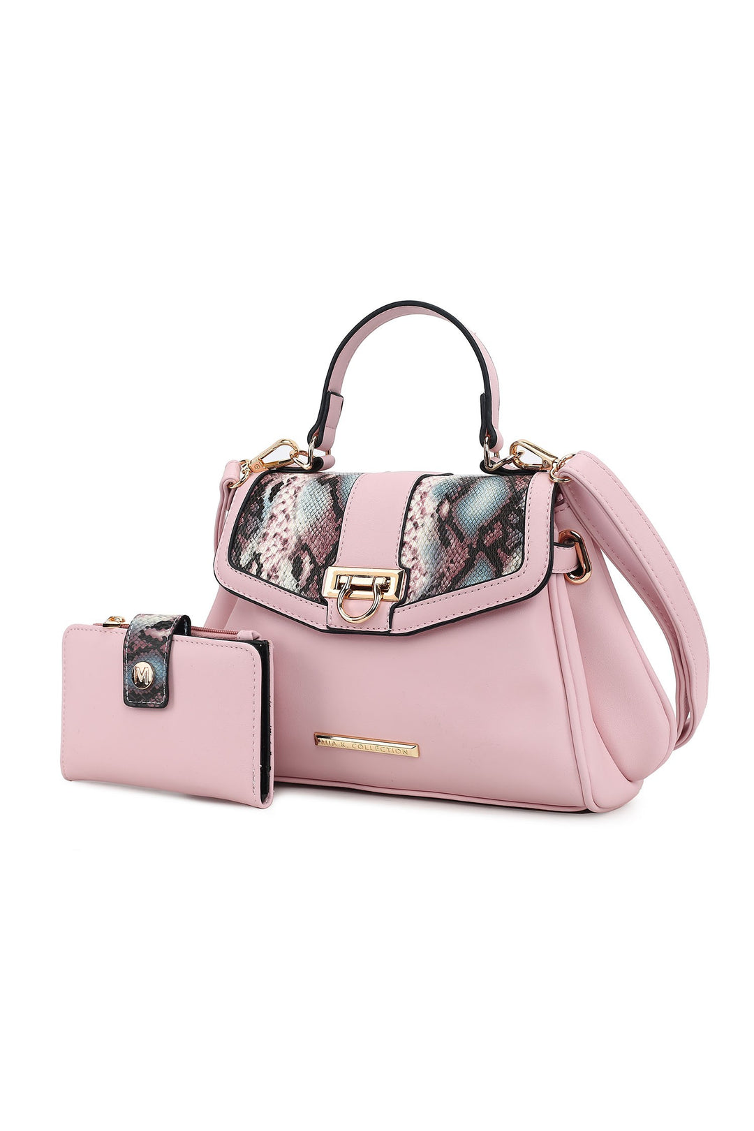 Red Mkf Geny Faux Snake Shoulder Bag With Wallet Mia K