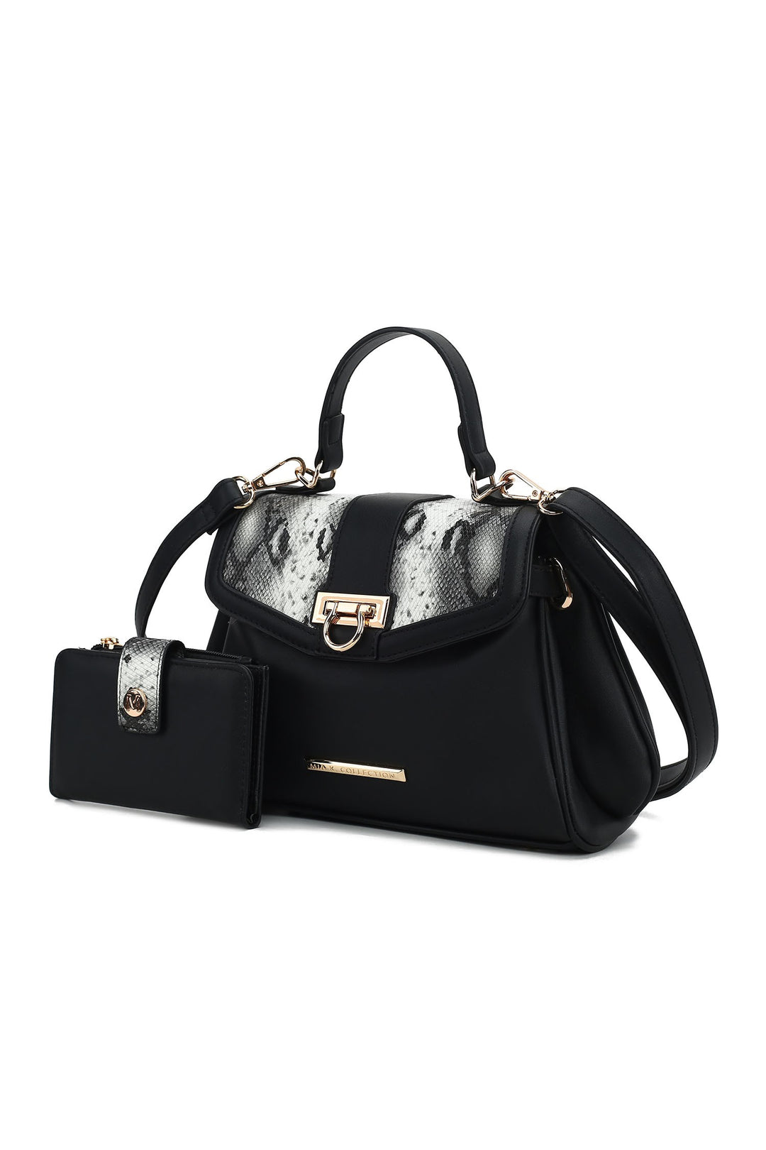 Charcoal Mkf Geny Faux Snake Shoulder Bag With Wallet Mia K