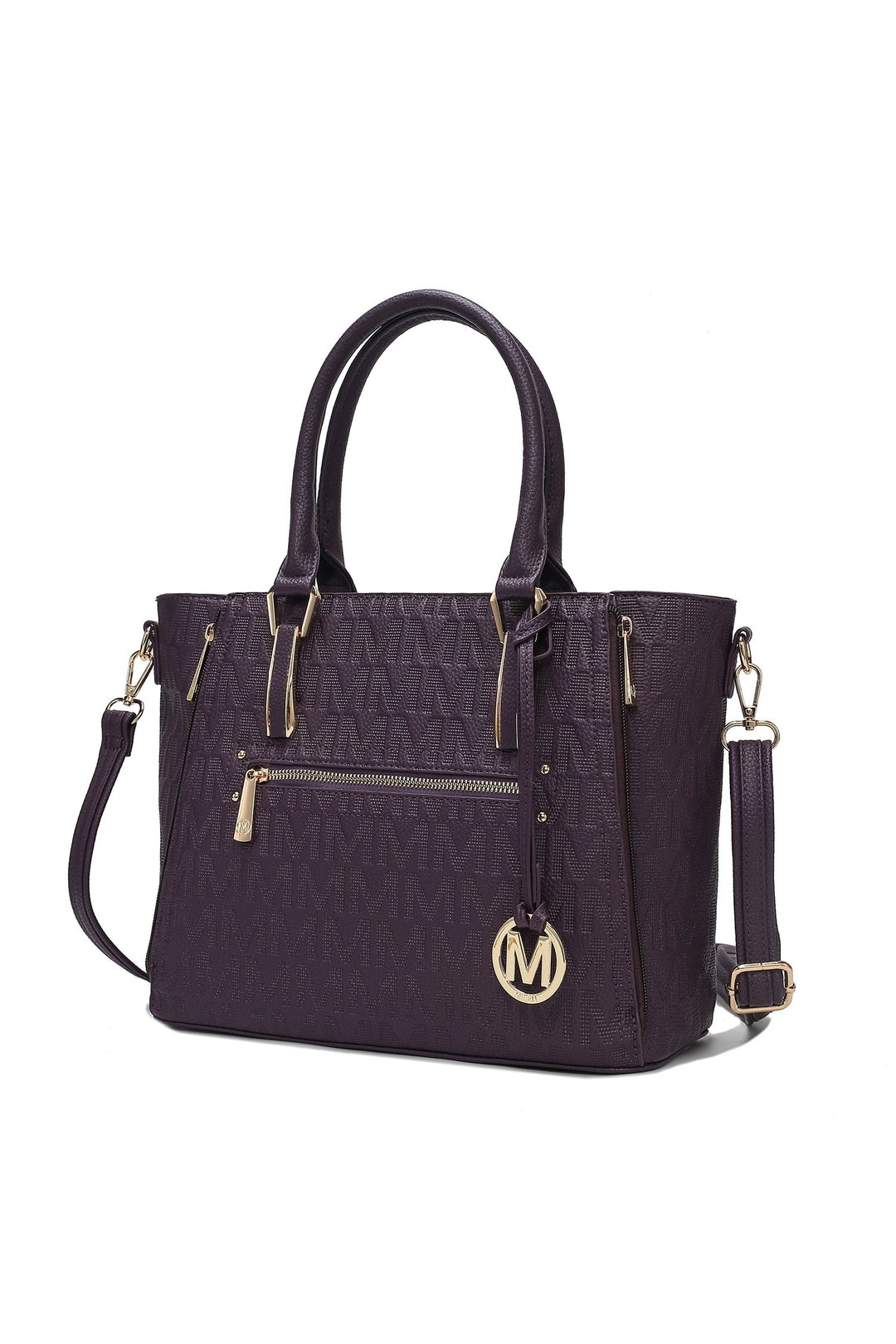 Purple Mkf Cairo M Signature Satchel Bag By Mia K