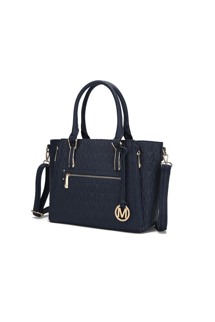 Pewter Mkf Cairo M Signature Satchel Bag By Mia K