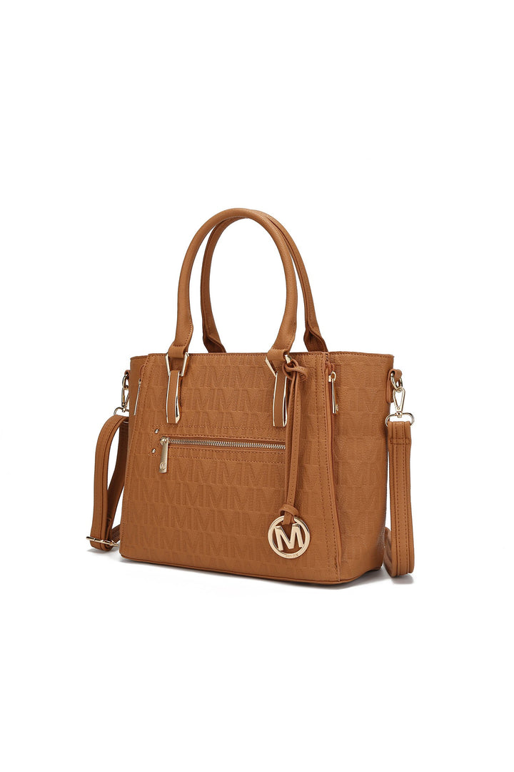 Taupe Mkf Cairo M Signature Satchel Bag By Mia K