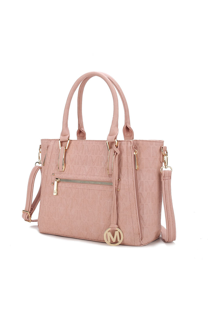 Tan Mkf Cairo M Signature Satchel Bag By Mia K