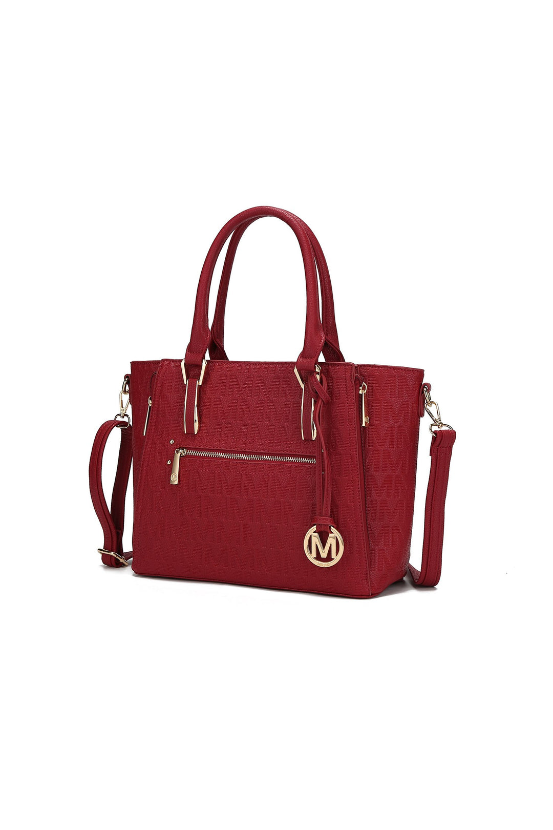 Rose Pink Mkf Cairo M Signature Satchel Bag By Mia K