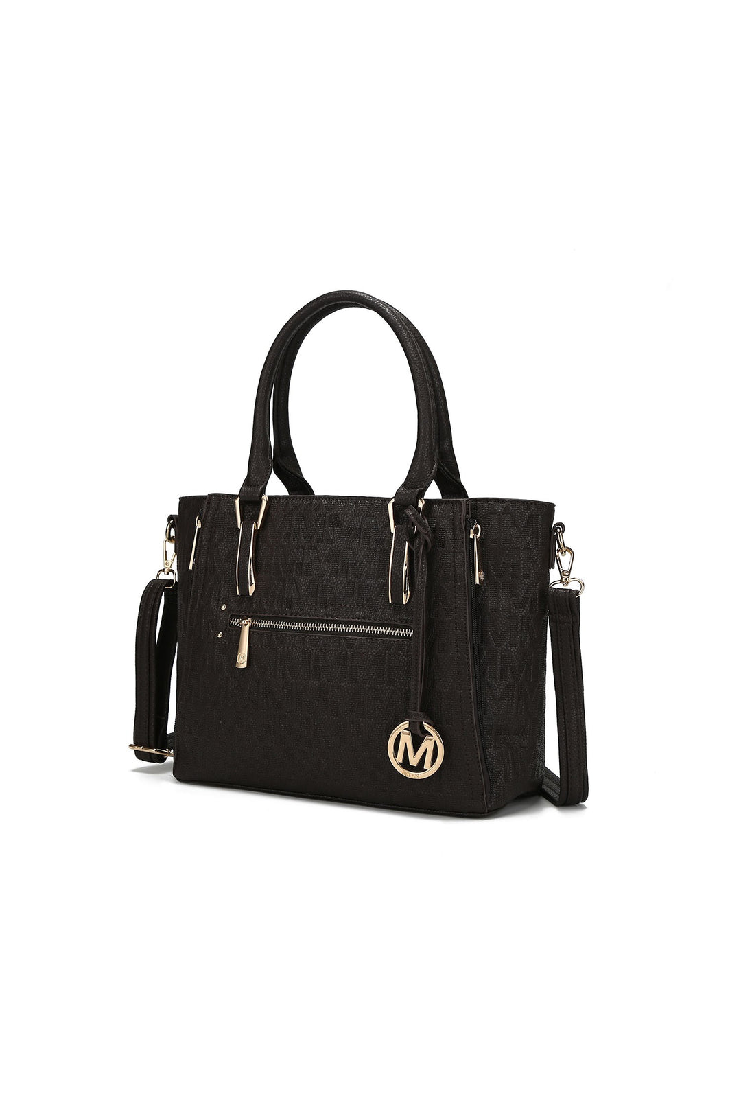 Grey Mkf Cairo M Signature Satchel Bag By Mia K