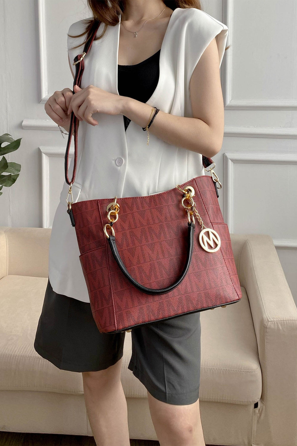 Black Mkf Kissaten Milan M Signature Tote By Mia K