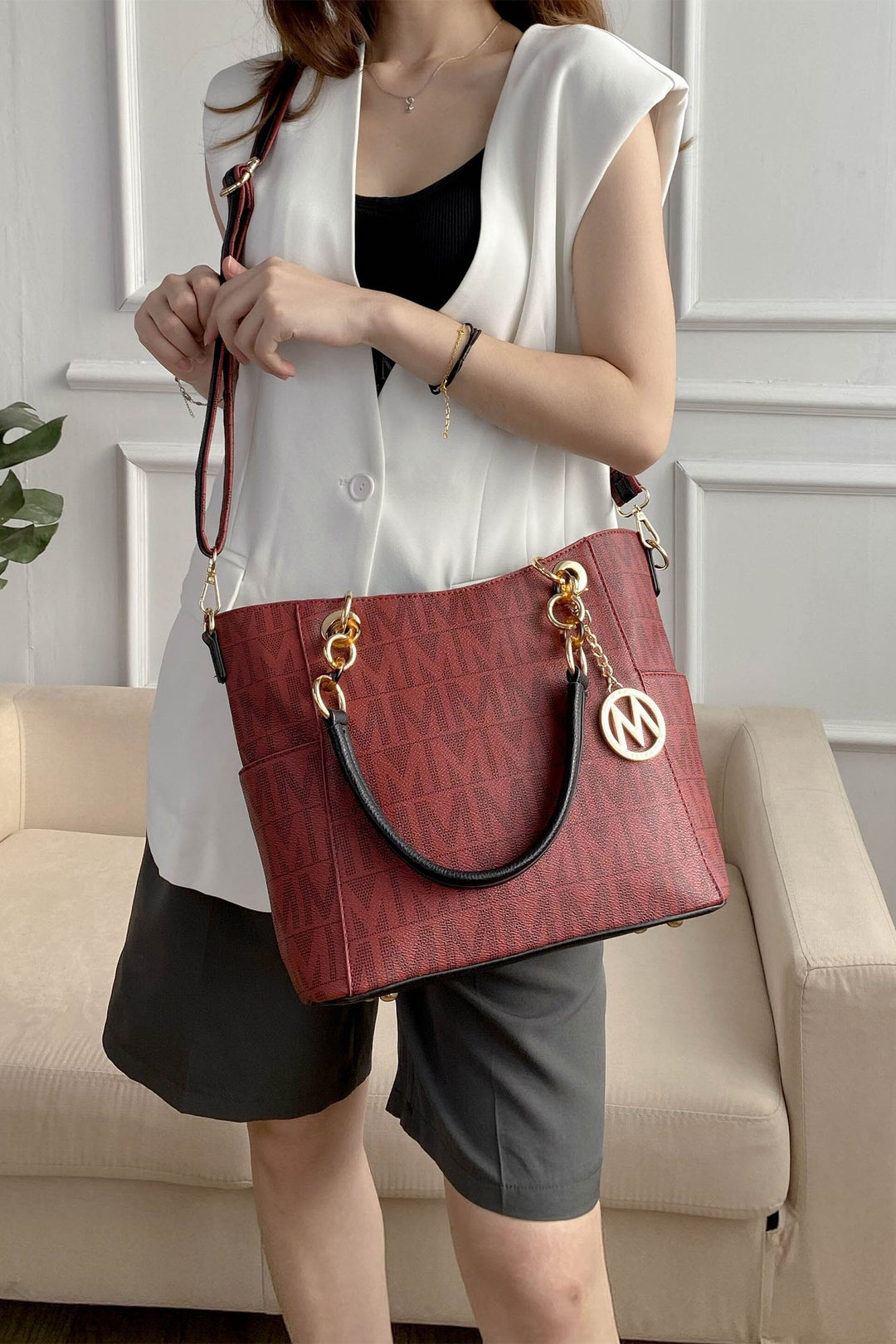 Black Mkf Kissaten Milan M Signature Tote By Mia K