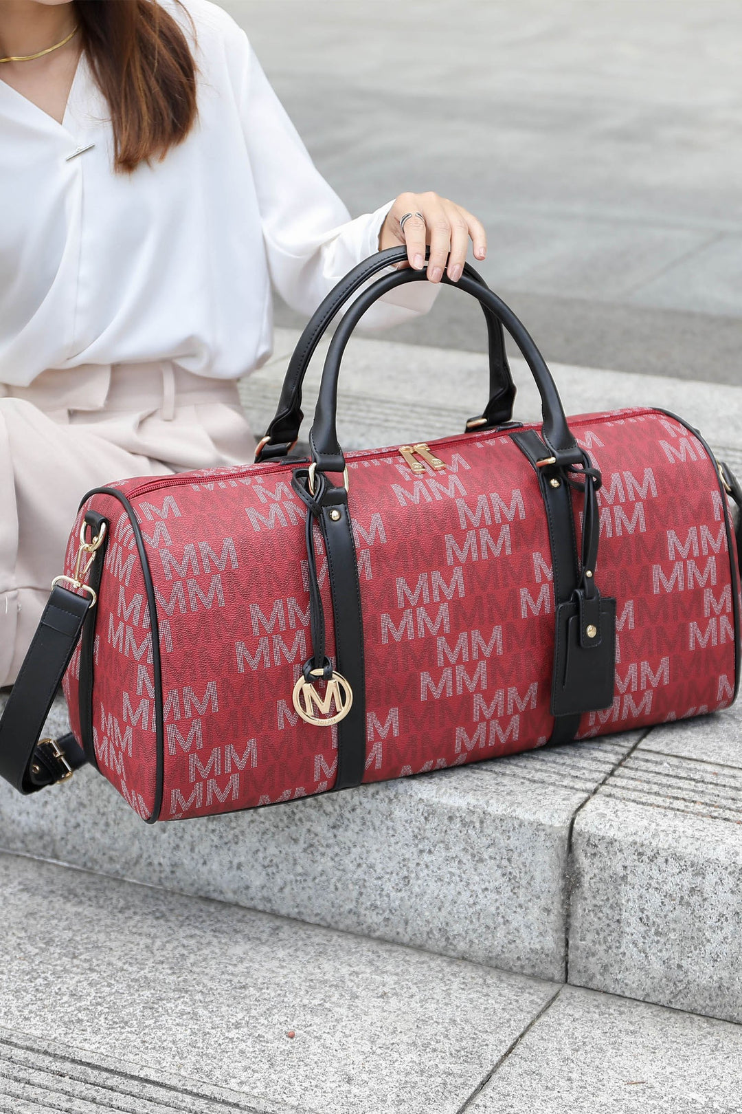 Beige Mkf Collection Jovani Duffle Weekender By Mia K