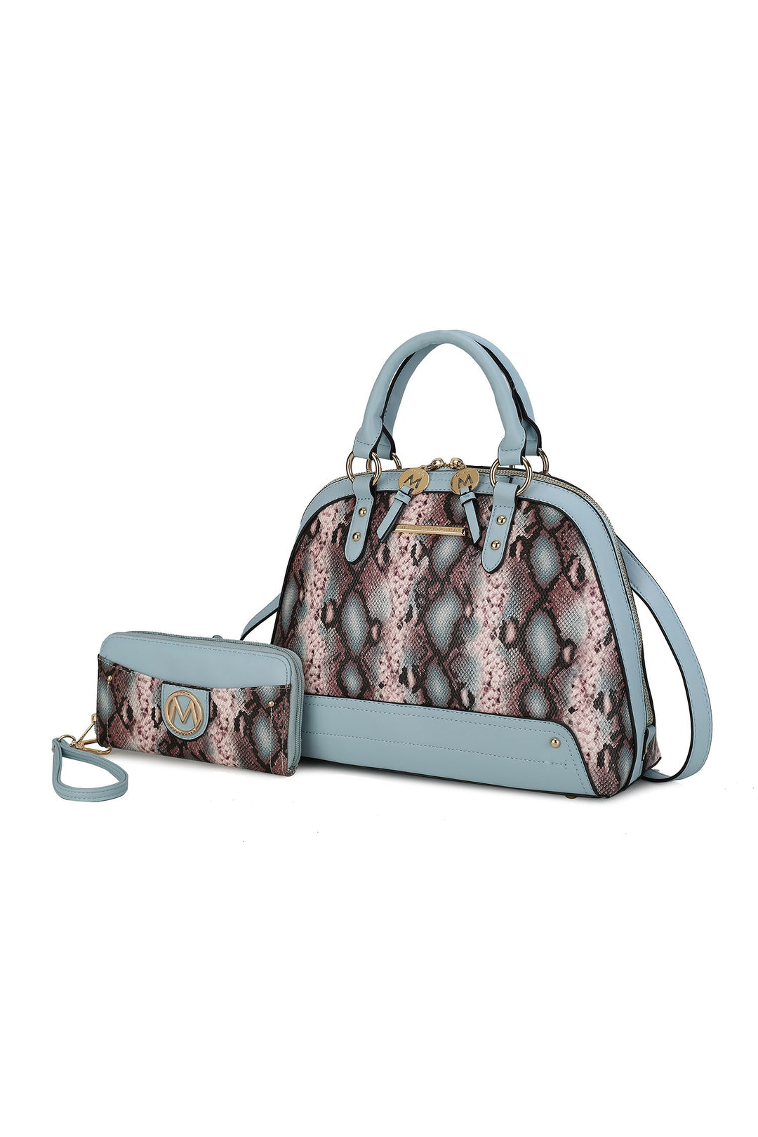 Wine Mkf Collection Frida Satchel Bag And Wallet By Mia