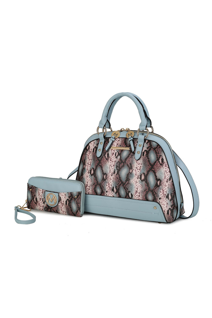 Wine Mkf Collection Frida Satchel Bag And Wallet By Mia