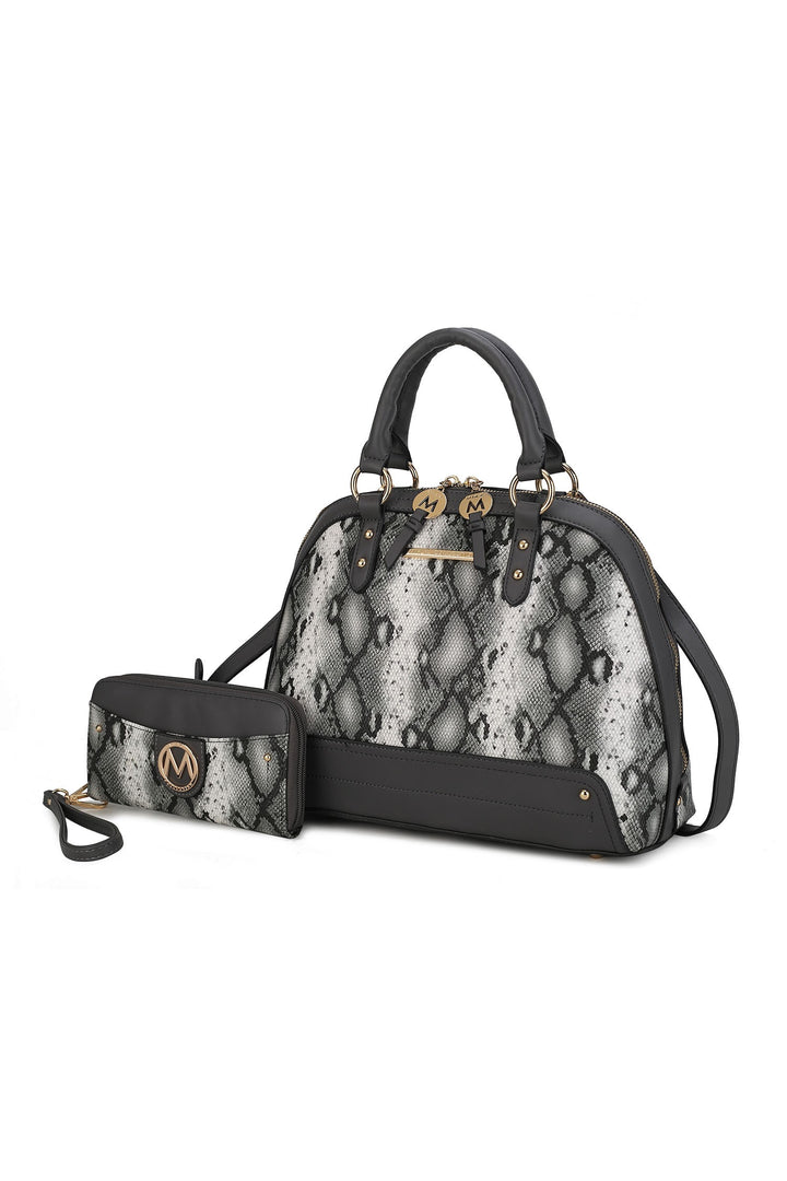 Fuchsia Mkf Collection Frida Satchel Bag And Wallet By Mia