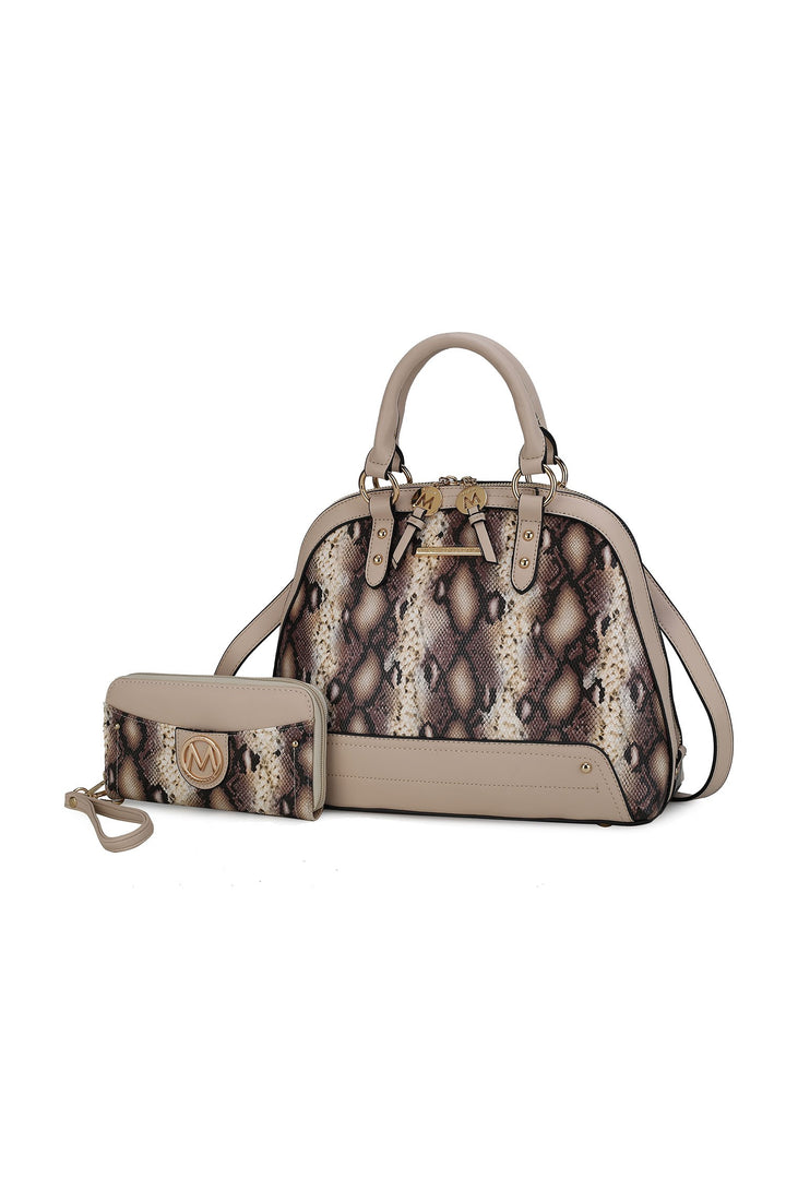 Charcoal Mkf Collection Frida Satchel Bag And Wallet By Mia