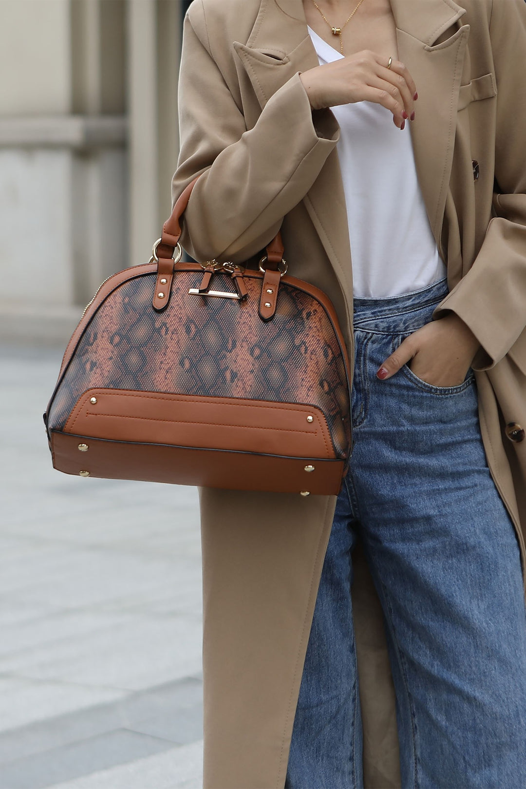 Beige Mkf Collection Frida Satchel Bag And Wallet By Mia