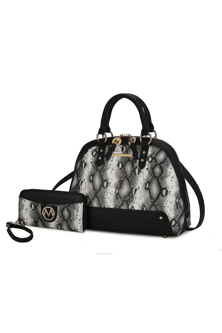 Cognac Mkf Collection Frida Satchel Bag And Wallet By Mia
