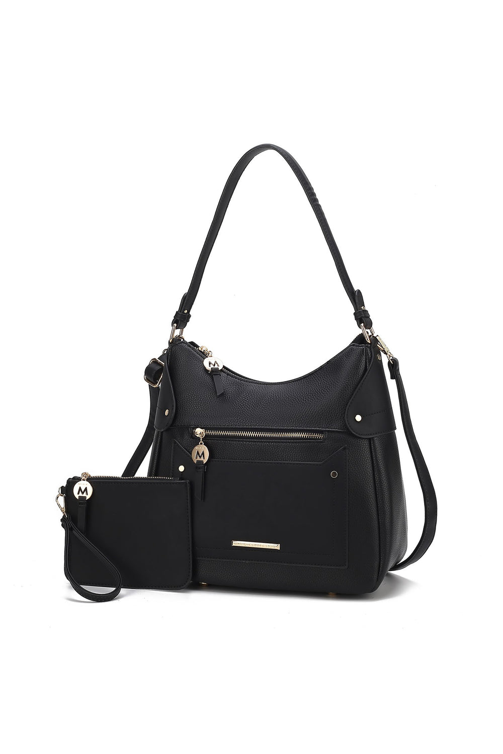 Navy Mkf Maeve Shoulder Bag With Wristlet By Mia K