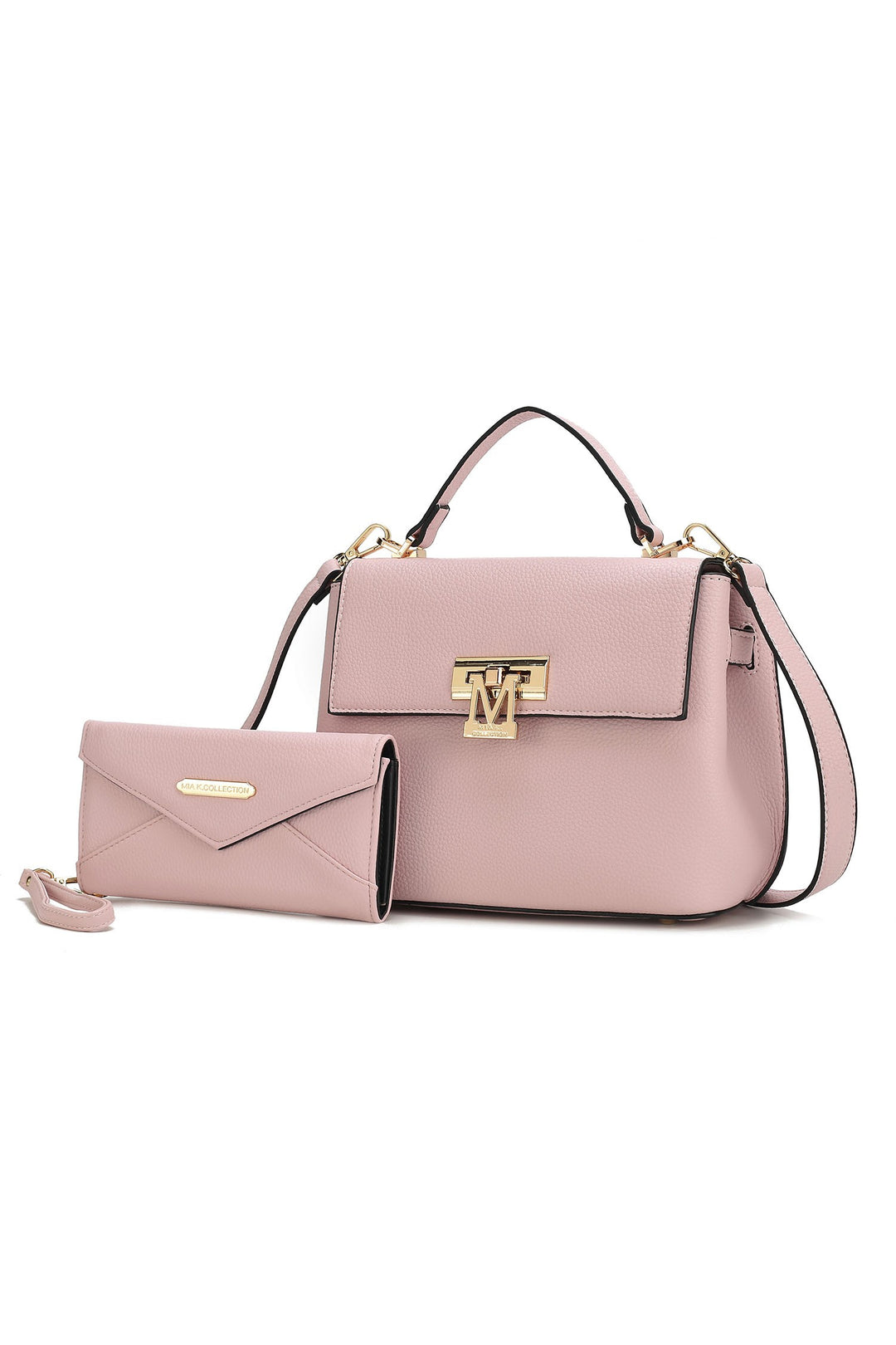 Pink Mkf Hadley Satchel Bag With Wristlet By Mia K