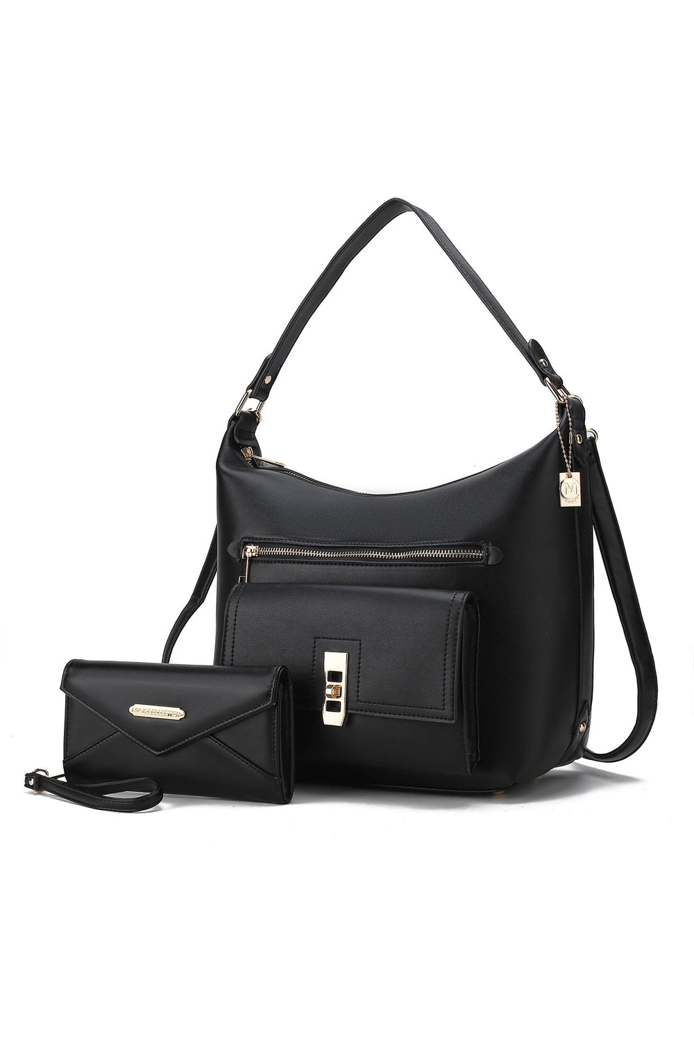 Charcoal Mkf Clara Shoulder Bag With Wristlet Wallet By Mia