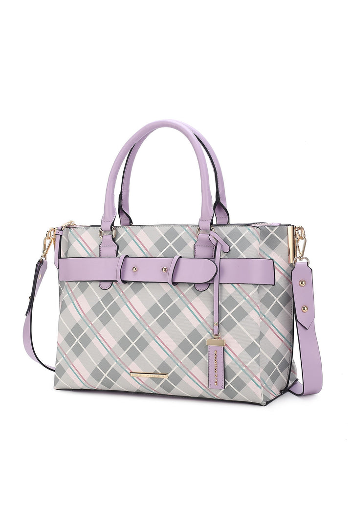 Red Mkf Collection Vivian Plaid Satchel Bag By Mia K