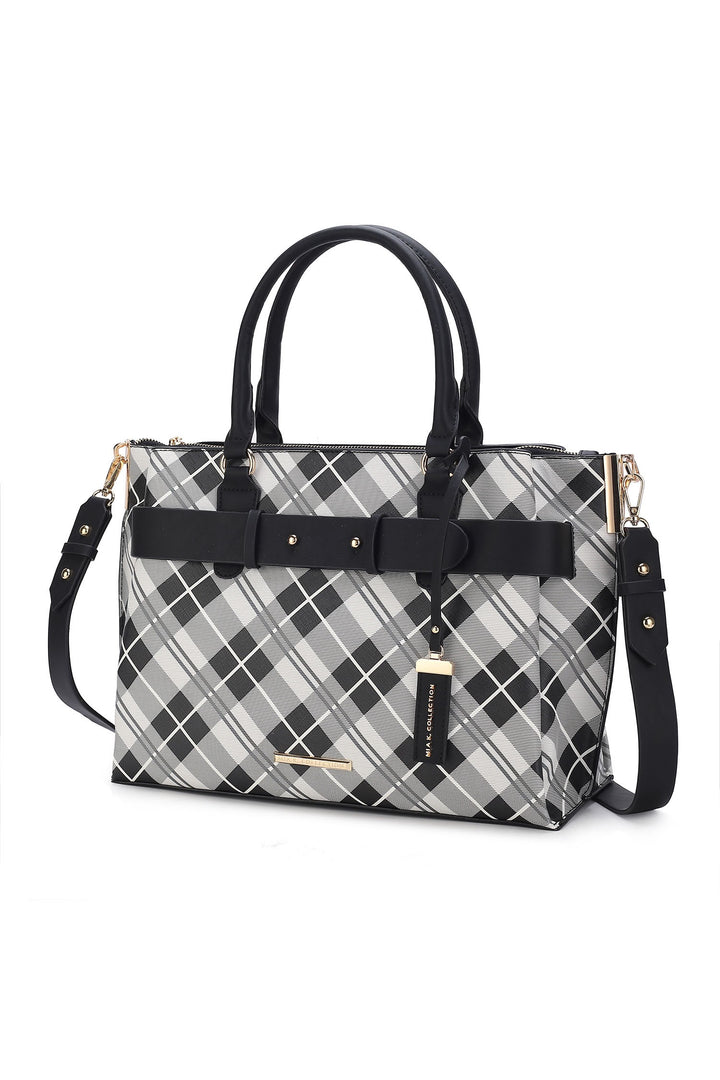 Coffee Mkf Collection Vivian Plaid Satchel Bag By Mia K