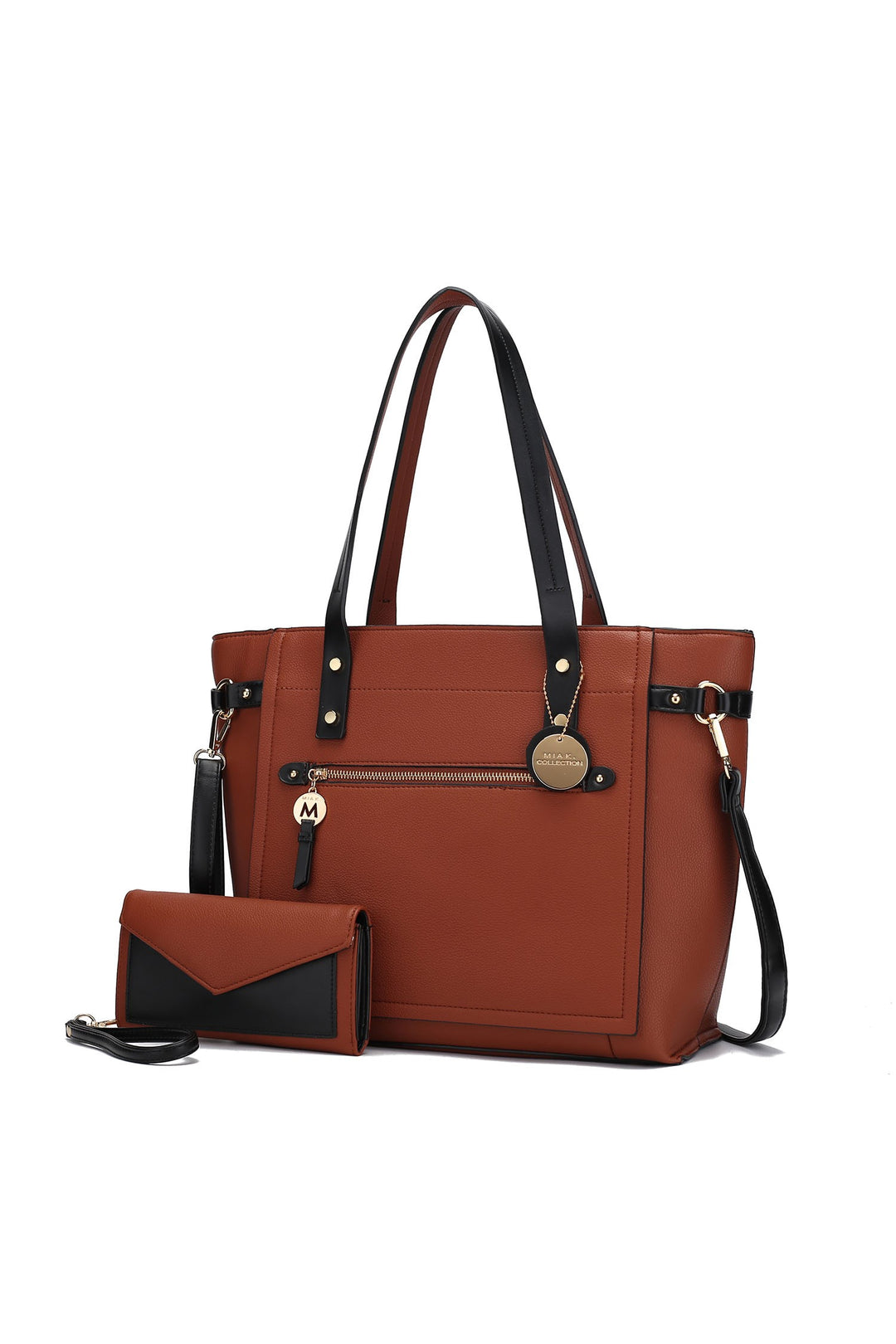 Mauve - White Mkf Collection Andrys Tote Bag By Mia K