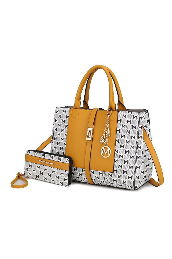Olive Mkf Yuliana Circular Print Satchel With Wallet Mia