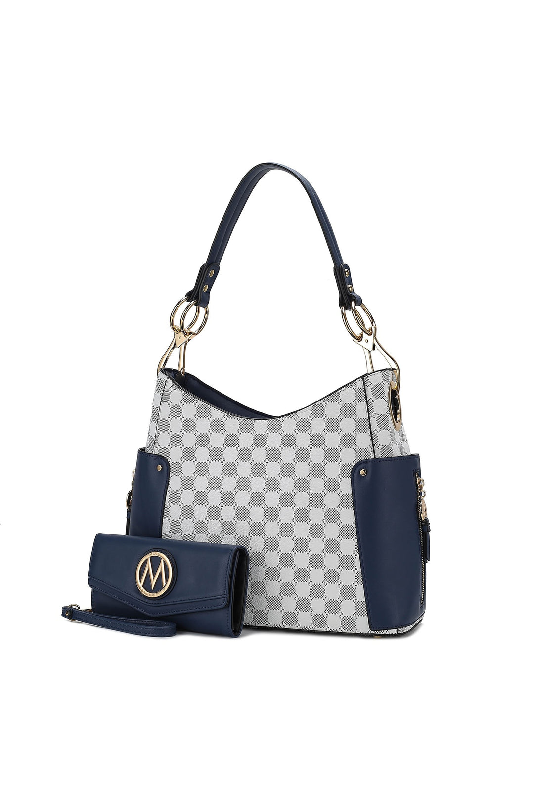Light Blue Mkf Penelope Circular Print Shoulder And Wallet