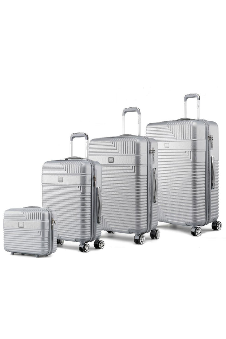 Silver Mkf Mykonos Luggage Set By Mia K 4 Pieces