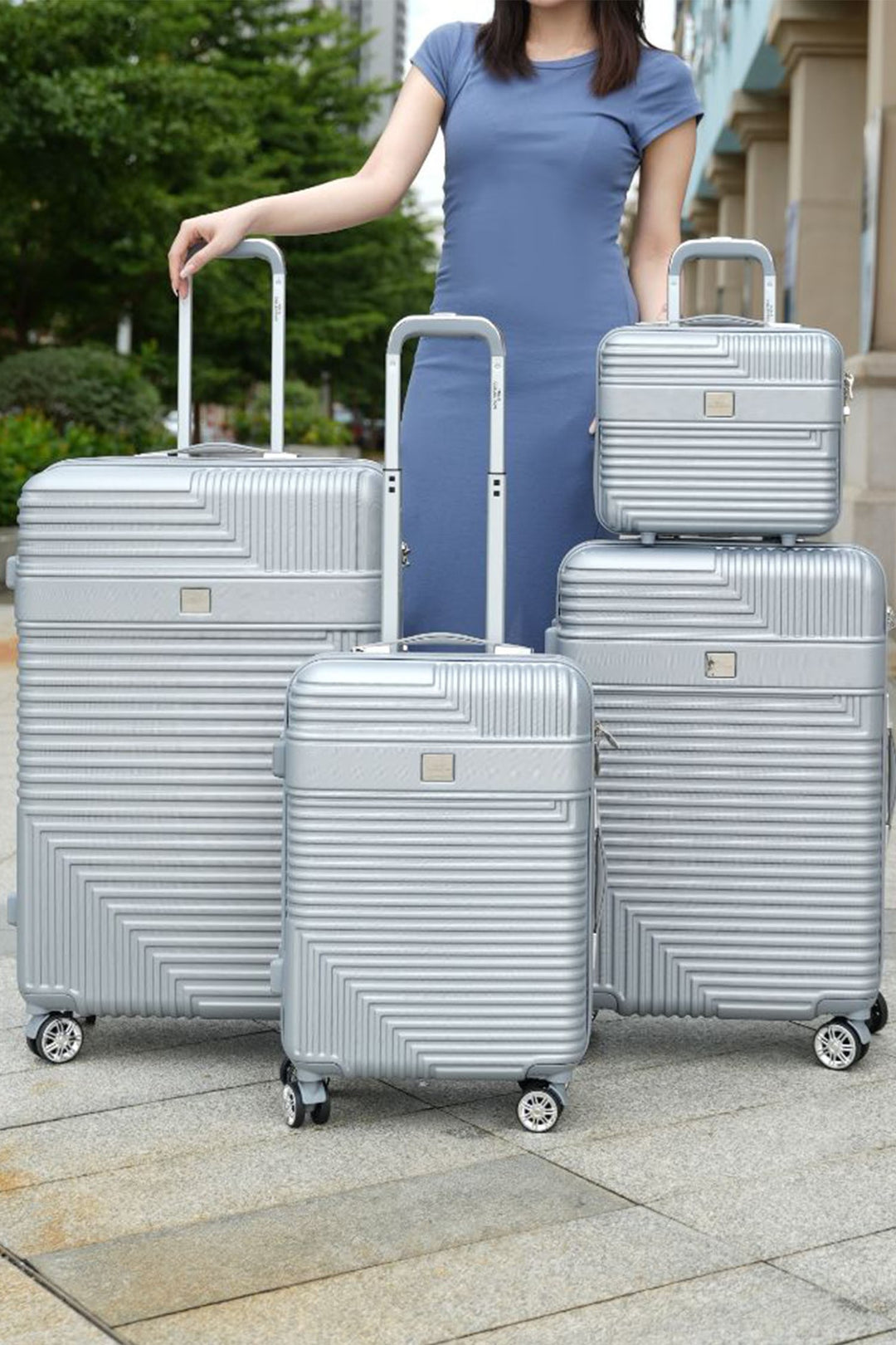 Rose Gold Mkf Mykonos Luggage Set By Mia K 4 Pieces