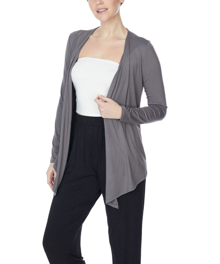 White Bamboo Simple Tie Front Cardigan