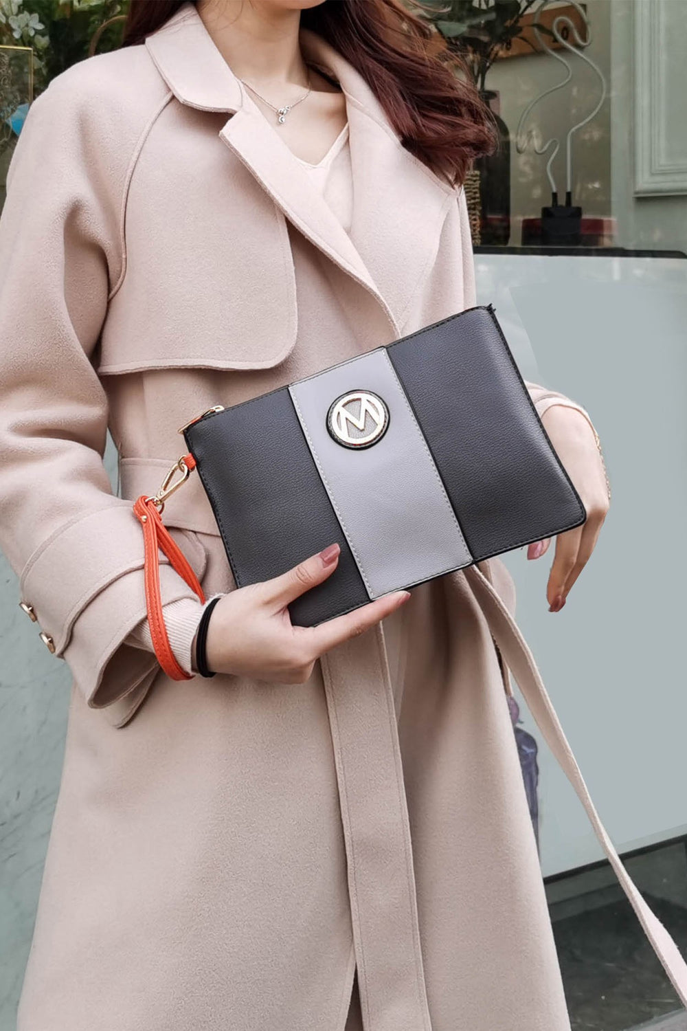 Charcoal Mkf Holland Tote Bag With Wristlet By Mia K