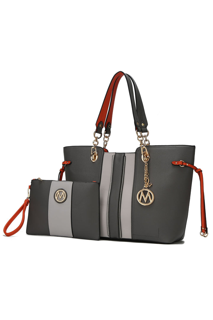 Light Blue Mkf Holland Tote Bag With Wristlet By Mia K