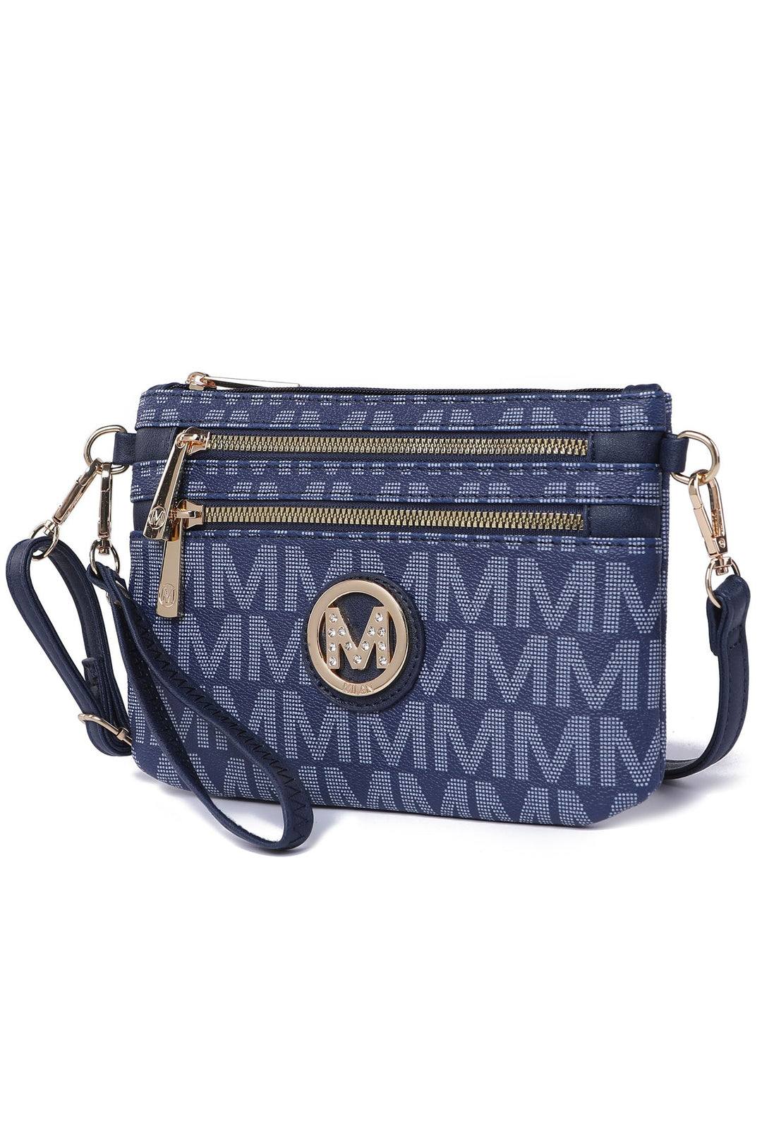 Tan Mkf Geneve Signature Crossbody Wristlet By Mia K