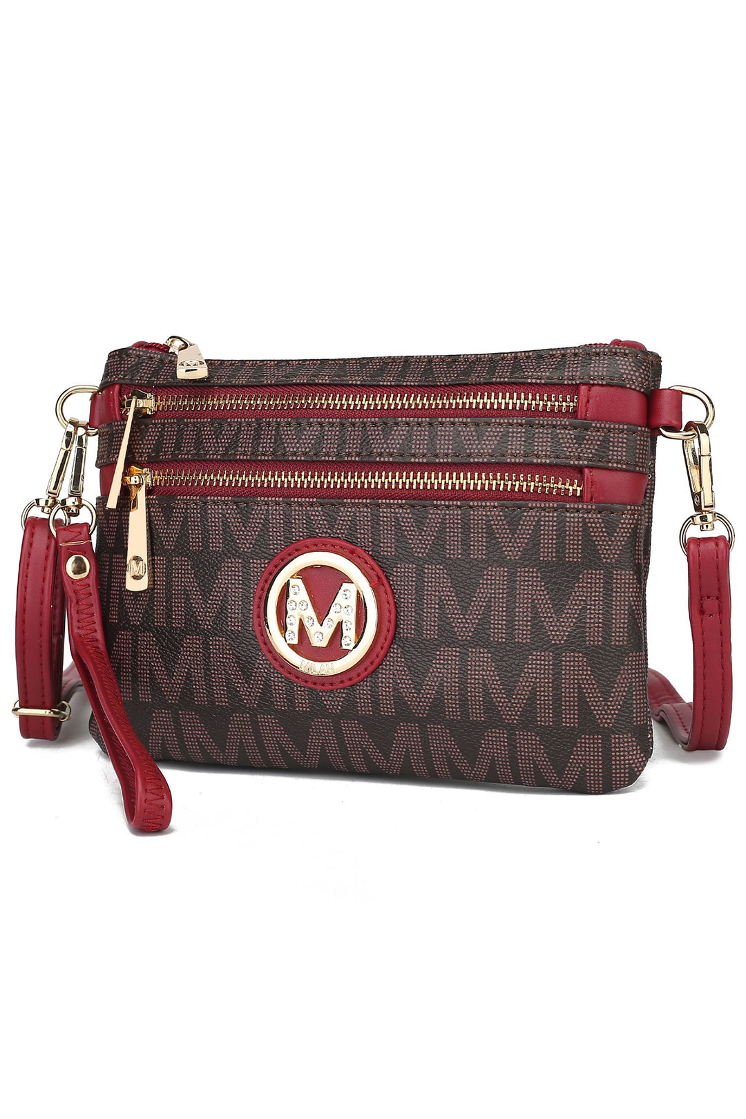 White Mkf Geneve Signature Crossbody Wristlet By Mia K