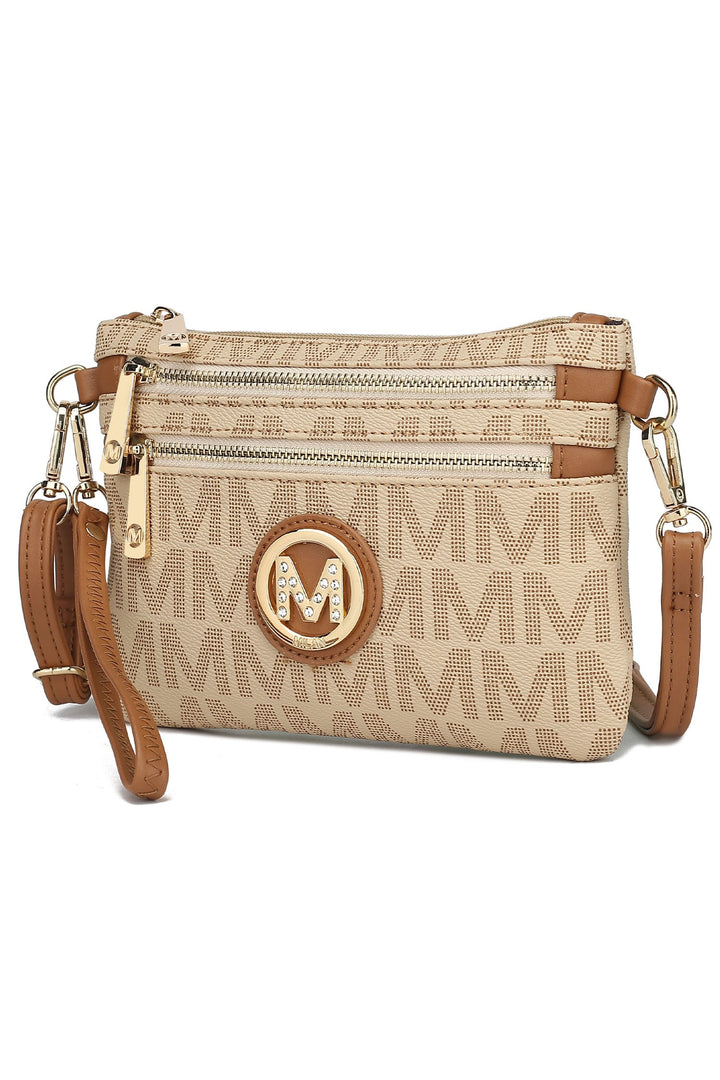 Brown Mkf Geneve Signature Crossbody Wristlet By Mia K