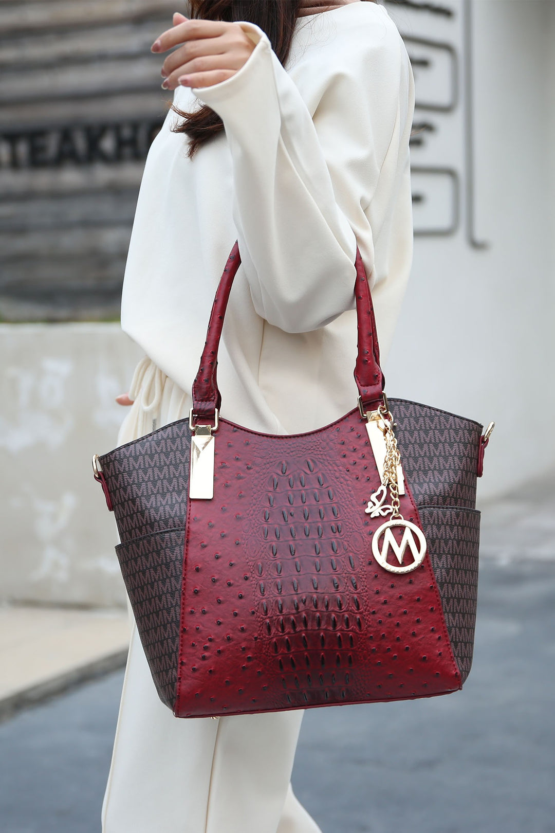 Beige Mkf Kristal M Signature Tote Bag By Mia K
