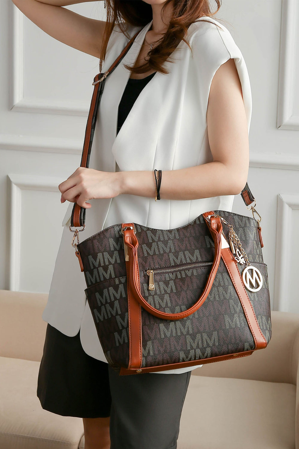 Black Mkf Jeneece M Signature Tote Bag By Mia K