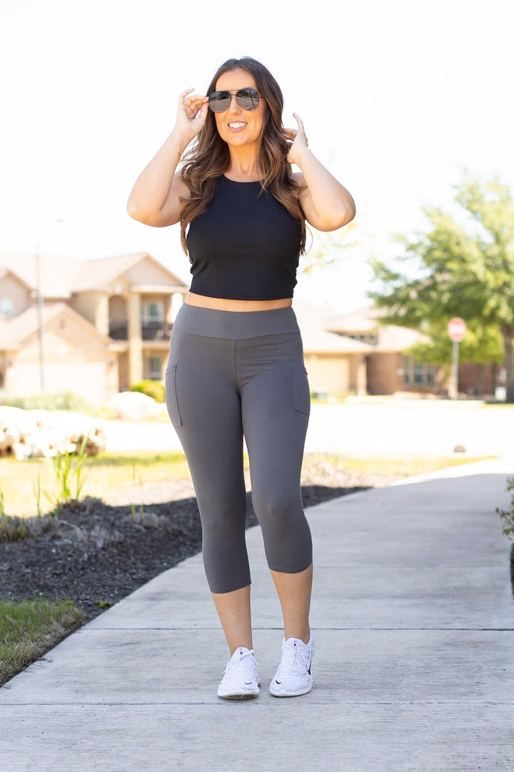 Charcoal Capri With Pockets 1
