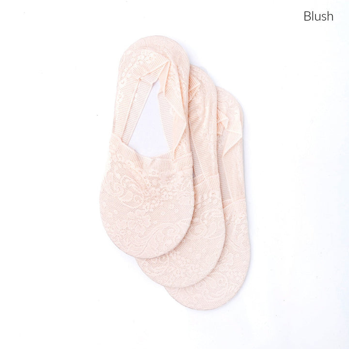 No Slip Floral Lace Sneaker Socks 3 Pack | Anekay