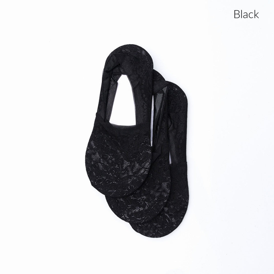 No Slip Floral Lace Sneaker Socks 3 Pack | Anekay