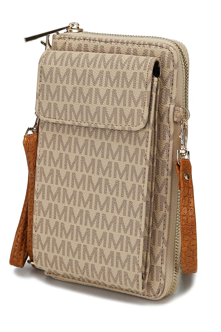 Brown Mkf Mala Phone Wallet Crossbody Bag By Mia K