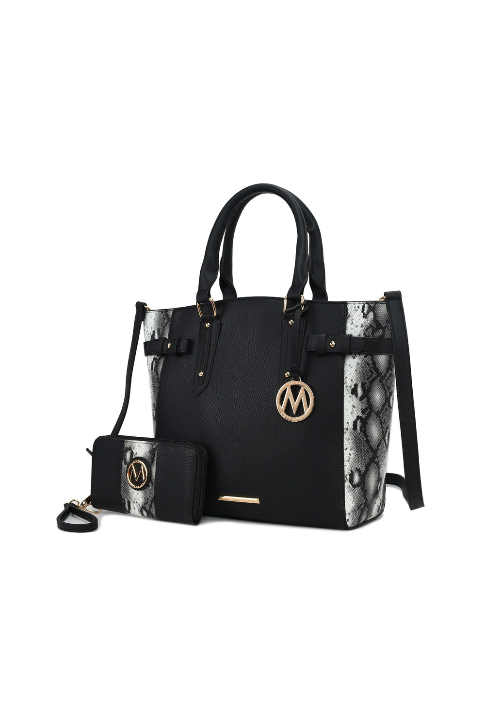 Charcoal Mkf Joelle Faux Snake Tote Bag Wallet By Mia K