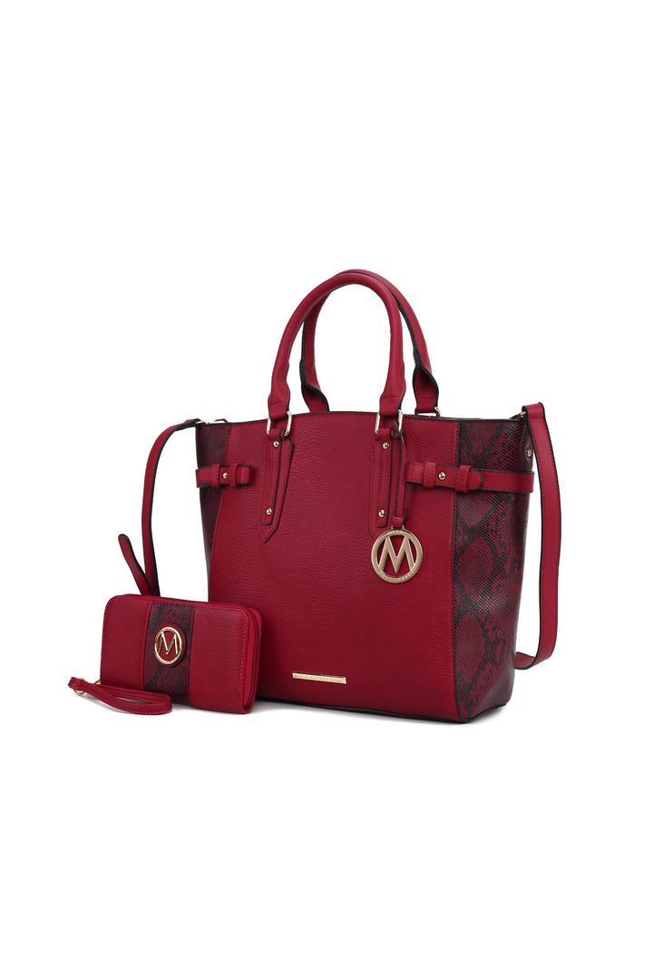 Mkf Joelle Faux Snake Tote Bag Wallet By Mia K