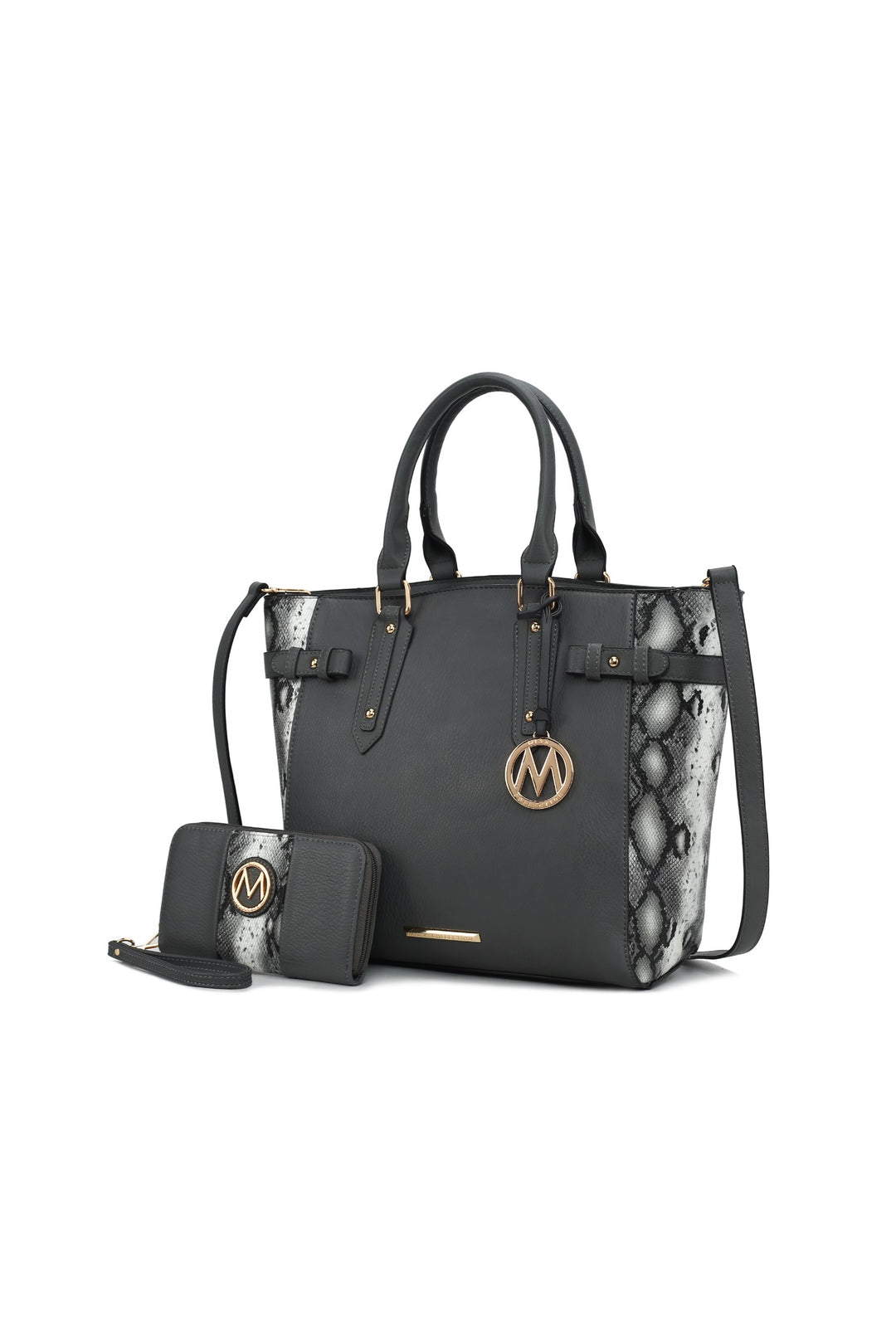 Navy Mkf Joelle Faux Snake Tote Bag Wallet By Mia K