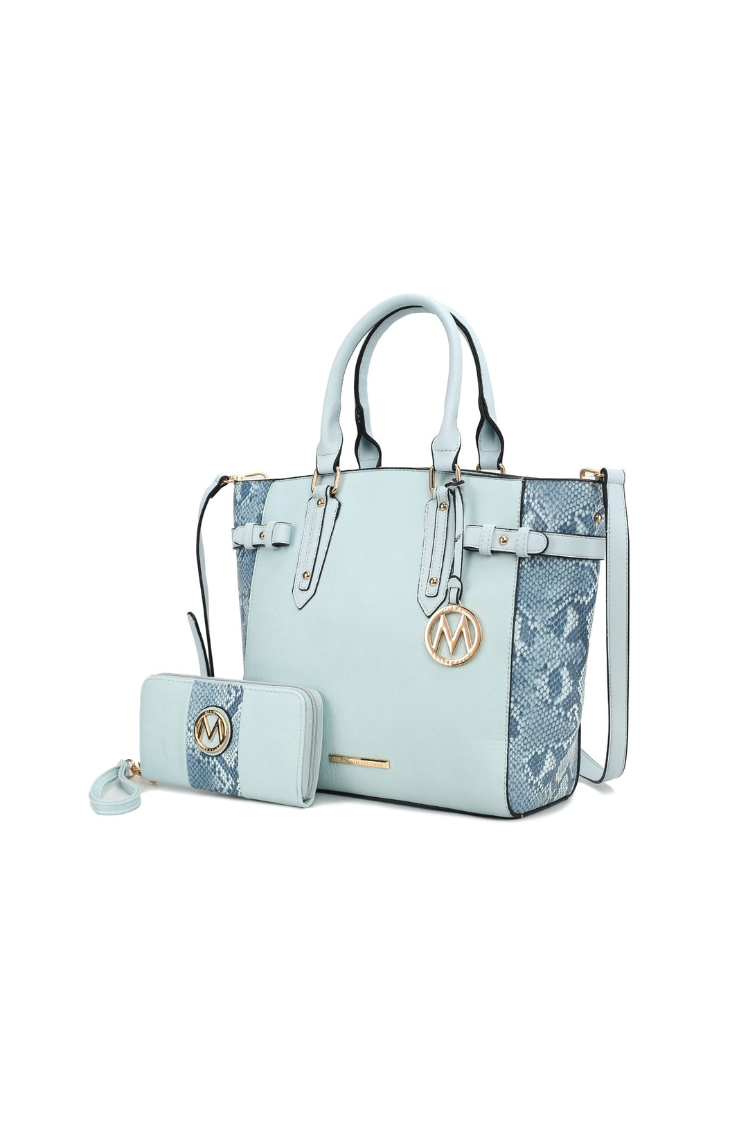 Cognac Mkf Joelle Faux Snake Tote Bag Wallet By Mia K