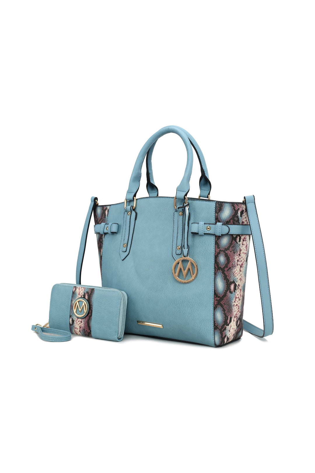 Pink Mkf Joelle Faux Snake Tote Bag Wallet By Mia K
