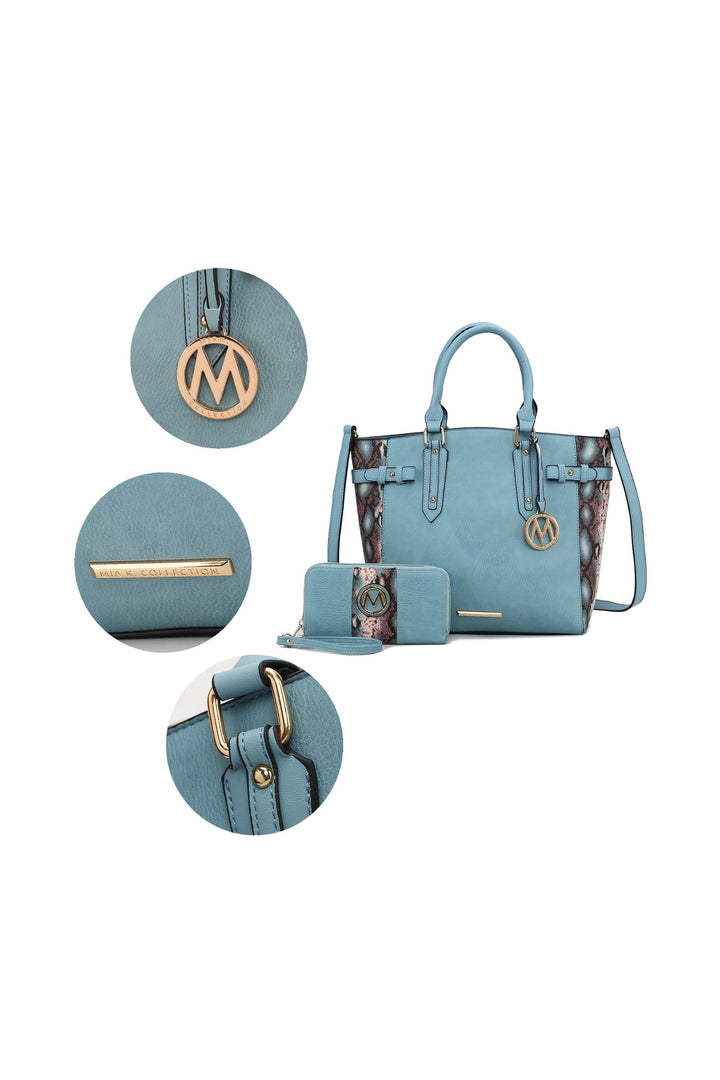 Mkf Joelle Faux Snake Tote Bag Wallet By Mia K