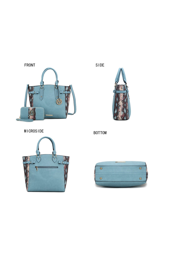 Mkf Joelle Faux Snake Tote Bag Wallet By Mia K