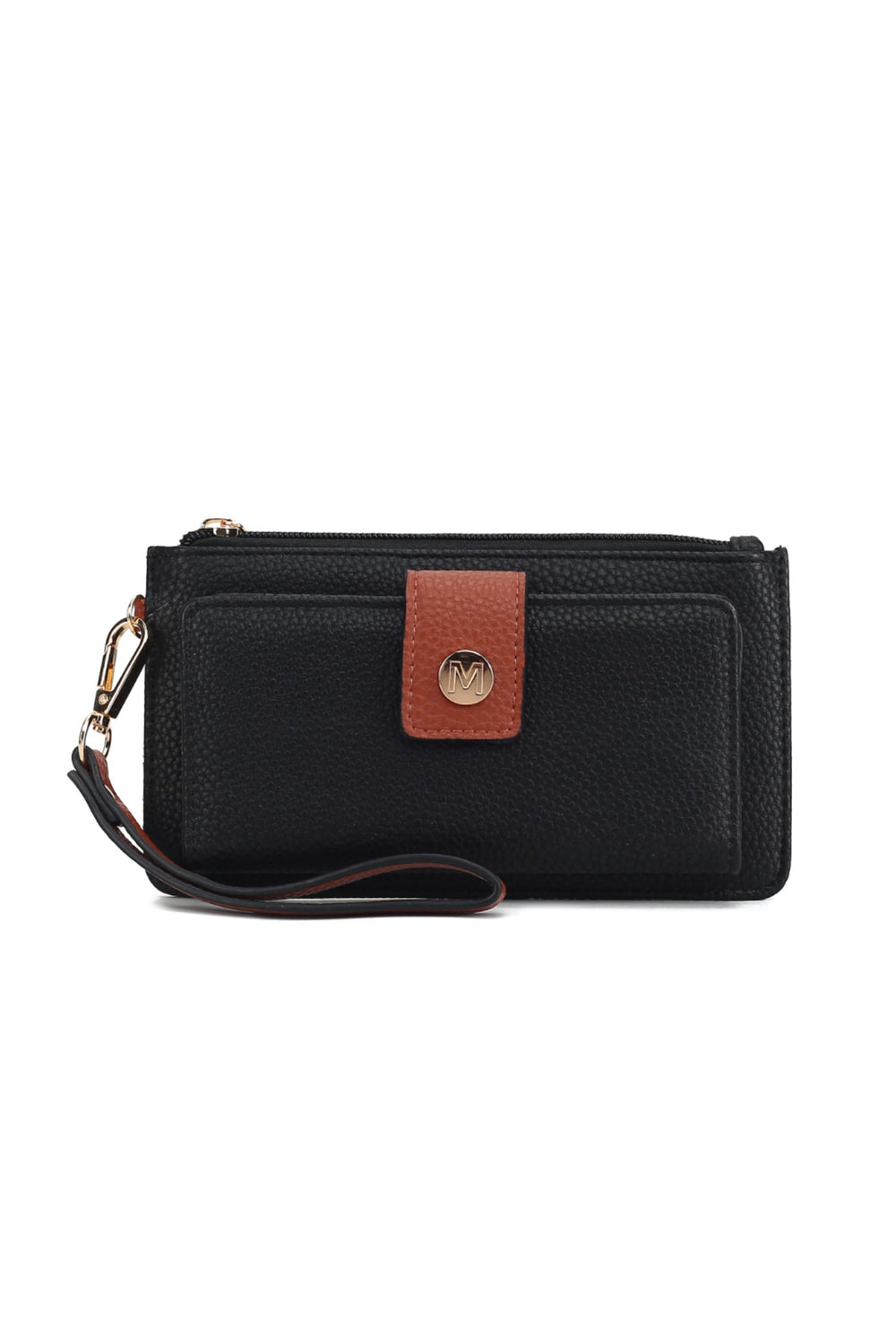 Black - Pewter Mkf Olympe Vegan Leather Wristlet Wallet By Mia K