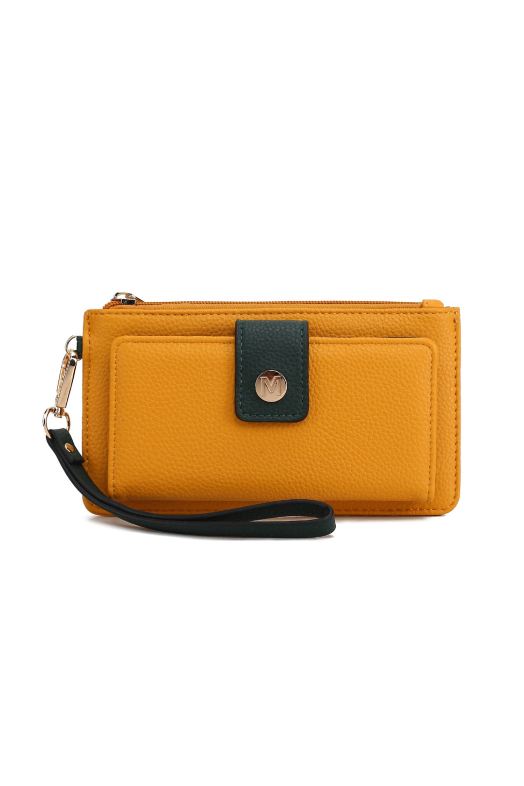 Yellow - Olive Mkf Olympe Vegan Leather Wristlet Wallet By Mia K